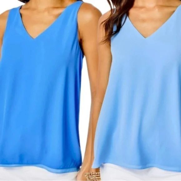Lilly Pulitzer Blue Reversible Florin Tank XL EUC - Picture 1 of 8